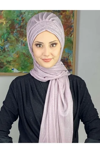 سلطان موديل شال شيفون فضي مجمع SEARCH17SHAL38-11 ليلكي 17ŞAL38-11