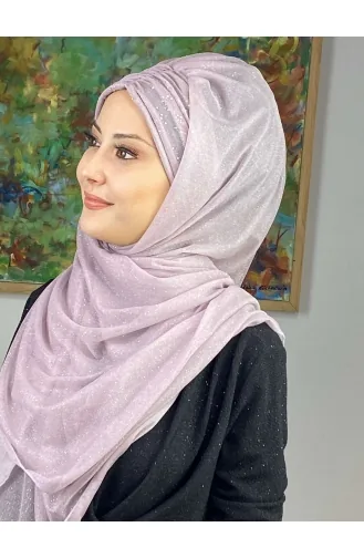 سلطان موديل شال شيفون فضي مجمع SEARCH17SHAL38-11 ليلكي 17ŞAL38-11