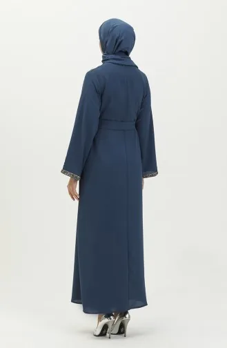 Robe de Soirée en Pierre 0008-01 İndigo 0008-01