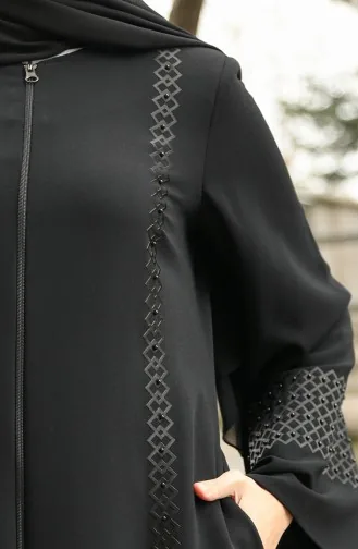 Abaya Zippée Grande Taille 35993-02 Noir 35993-02