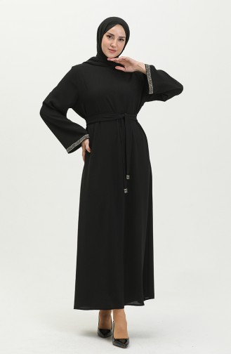 Robe de Soirée en Pierre 0008-02 Noir 0008-02