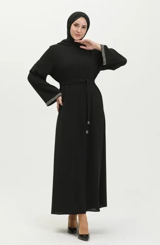 Robe de Soirée en Pierre 0008-02 Noir 0008-02