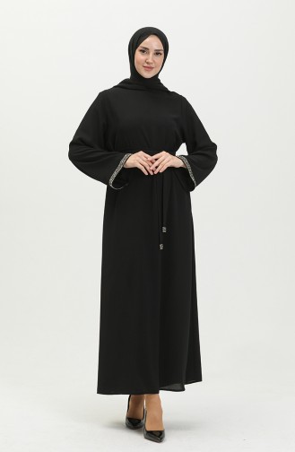 Robe de Soirée en Pierre 0008-02 Noir 0008-02