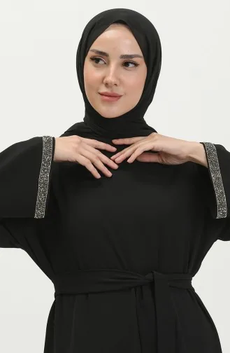 Robe de Soirée en Pierre 0008-02 Noir 0008-02