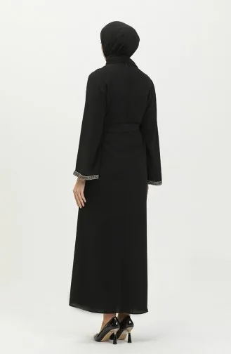 Robe de Soirée en Pierre 0008-02 Noir 0008-02