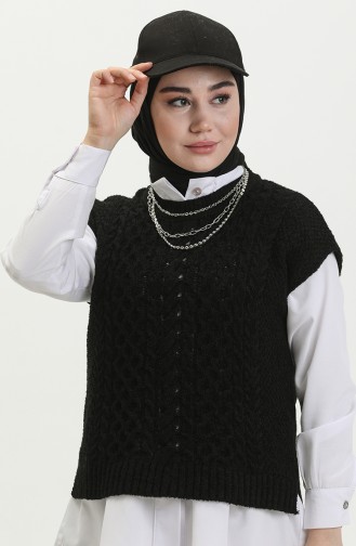 Pull Sans Manches Tricot 4377-01 Noir 4377-01