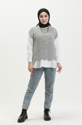 Pull Sans Manches Tricot 4377-02 Gris 4377-02