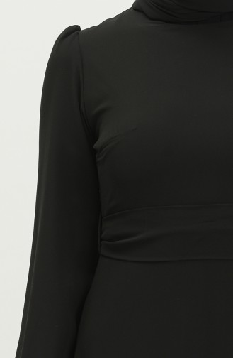 Gefälteltes Abendkleid 5712-01 Schwarz 5712-01