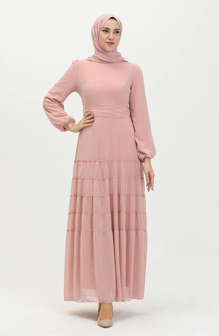 Robe de Soirée Plissée 5712-03 Poudre 5712-03