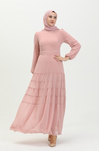 Gefälteltes Abendkleid 5712-03 Puderfarben 5712-03