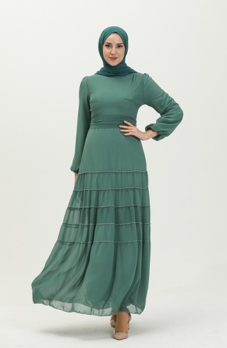 Shirred Evening Dress 5712-06 Green 5712-06