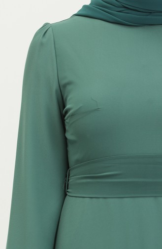 Robe de Soirée Plissée 5712-06 Vert 5712-06