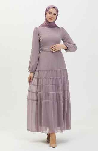 Gefälteltes Abendkleid 5712-07 Lila 5712-07