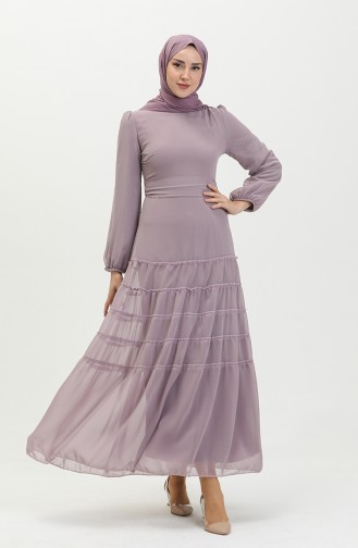 Shirred Evening Dress 5712-07 Lilac 5712-07