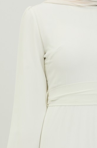 Robe de Soirée Plissée 5712-10 Blanc 5712-10