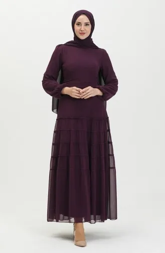 Robe de Soirée Plissée 5712-11 Pourpre 5712-11