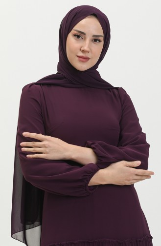 Gefälteltes Abendkleid 5712-11 Violett 5712-11