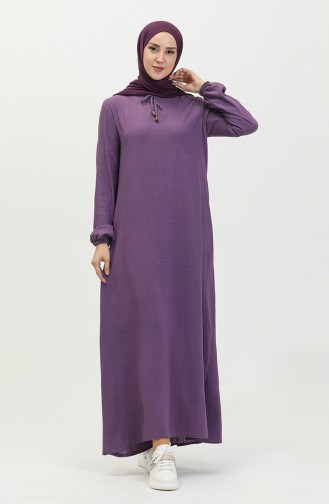 Kleid mit elastische Ärmel 1838-01 Violett 1838-01
