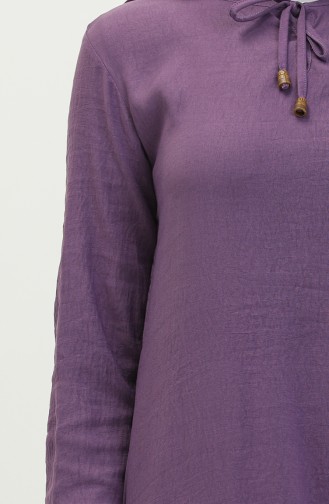 Elastic Sleeve Dress 1838-01 Purple 1838-01