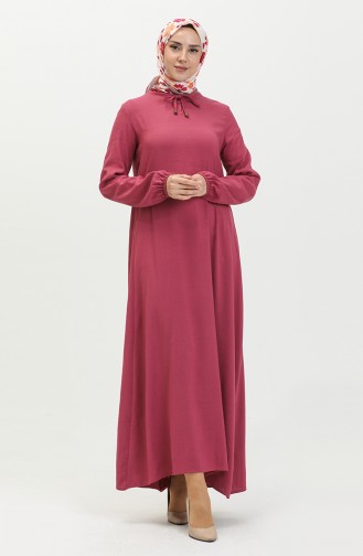 Kleid mit elastische Ärmel 1838-02 Pink 1838-02