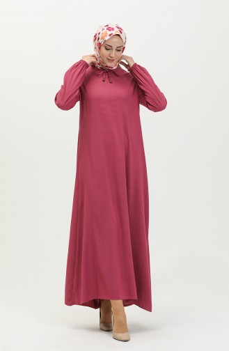 Kleid mit elastische Ärmel 1838-02 Pink 1838-02