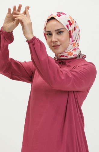 Elastic Sleeve Dress 1838-02 Pink 1838-02