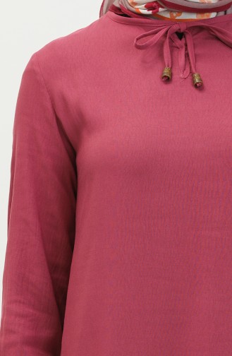 Kleid mit elastische Ärmel 1838-02 Pink 1838-02