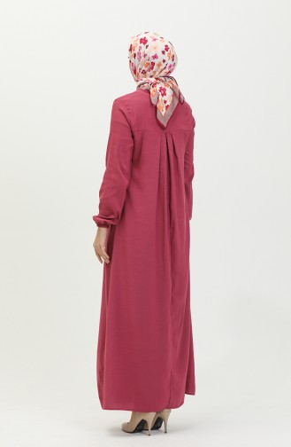 Kleid mit elastische Ärmel 1838-02 Pink 1838-02