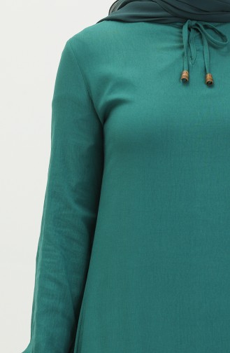 Elastic Sleeve Dress 1838-04 Emerald Green 1838-04