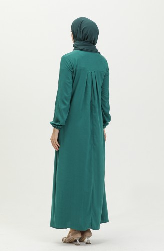 Kleid mit elastische Ärmel 1838-04 Smaragdgrün 1838-04