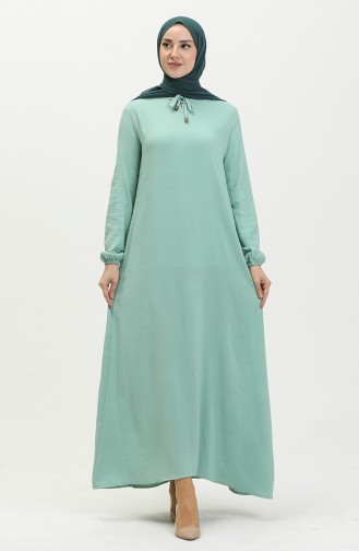 Elastic Sleeve Dress 1838-05 Aqua Green 1838-05