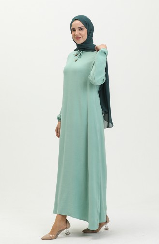 Elastic Sleeve Dress 1838-05 Aqua Green 1838-05