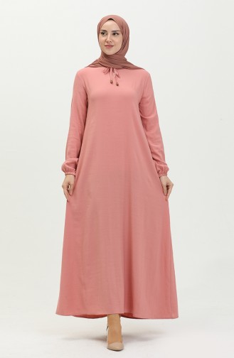 Kleid mit elastische Ärmel 1838-06 Puderfarben 1838-06