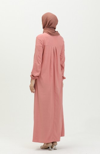 Kleid mit elastische Ärmel 1838-06 Puderfarben 1838-06