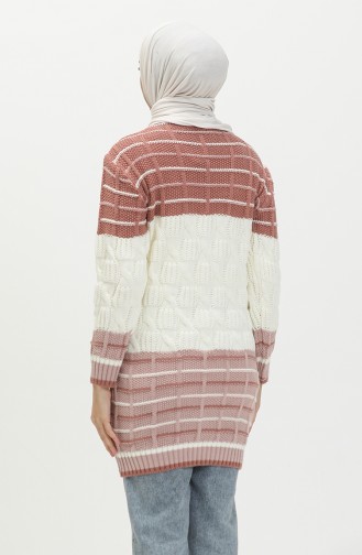 Knitwear Color Block Tunic 80066b-03 Dusty Rose Powder 80066B-03