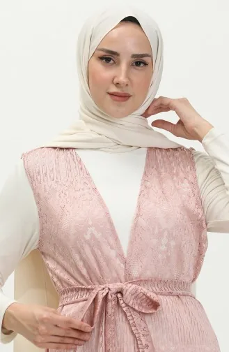 سترة بدون أكمام دانتيل بحزام 15057-04 بودرا 15057-04