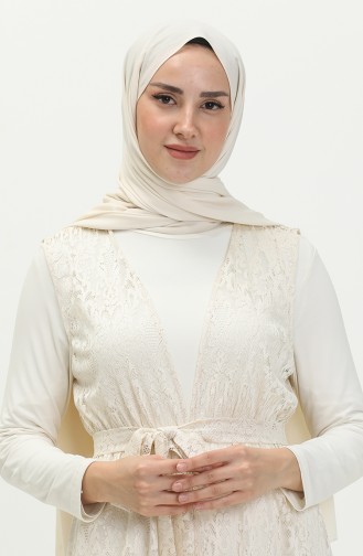 Spitzen-Weste mit Gürtel 15057-06 Creme 15057-06