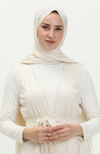 Cream Gilet 15057-06