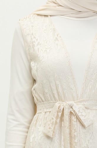 Spitzen-Weste mit Gürtel 15057-06 Creme 15057-06