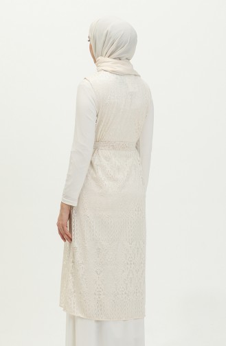 Spitzen-Weste mit Gürtel 15057-06 Creme 15057-06
