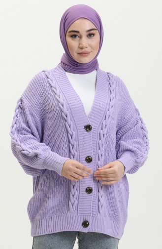 Cardigan Tricot Boutonné 0548-15 Lila 0548-15