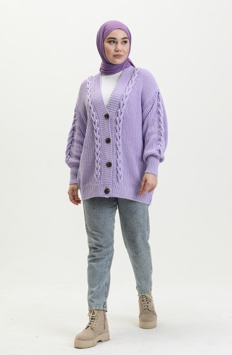 Cardigan Tricot Boutonné 0548-15 Lila 0548-15