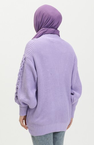 Buttoned Knitwear Cardigan 0548-15 Lilac 0548-15