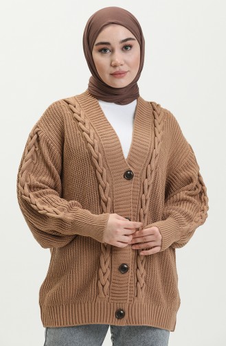 Cardigan Tricot Boutonné 0548-16 Café au Lait 0548-16