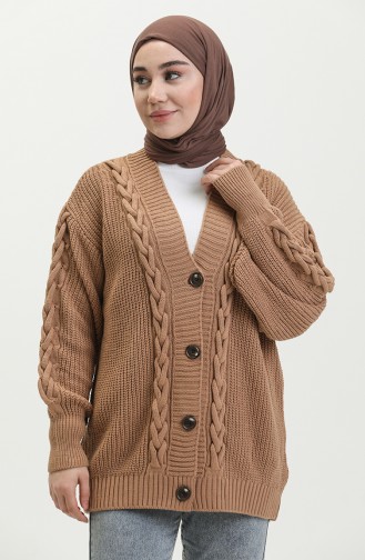 Cardigan Tricot Boutonné 0548-16 Café au Lait 0548-16