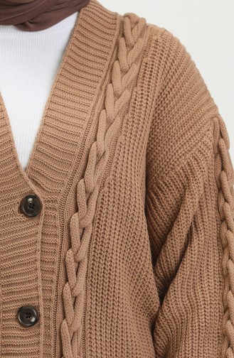 Cardigan Tricot Boutonné 0548-16 Café au Lait 0548-16