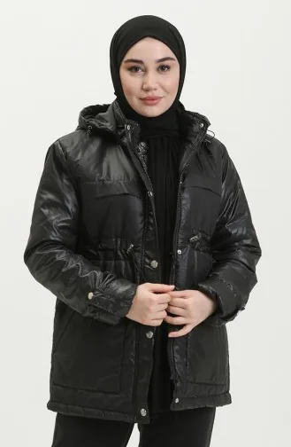 Puffercoat mit Kapuze 9015-05 Schwarz 9015-05