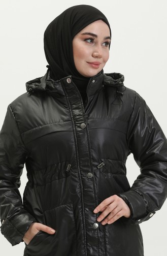 Puffercoat mit Kapuze 9015-05 Schwarz 9015-05