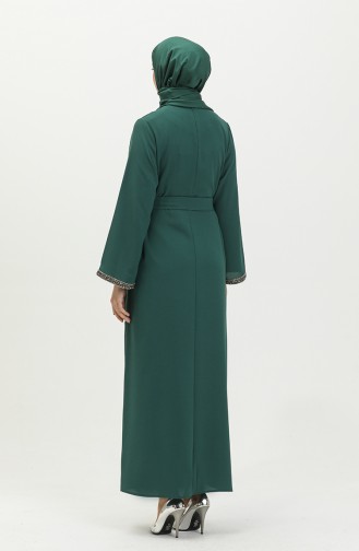 Robe de Soirée en Pierre 0008-03 Vert Emeraude 0008-03