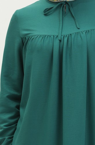 Shirred Dress 1837-04 Emerald Green 1837-04